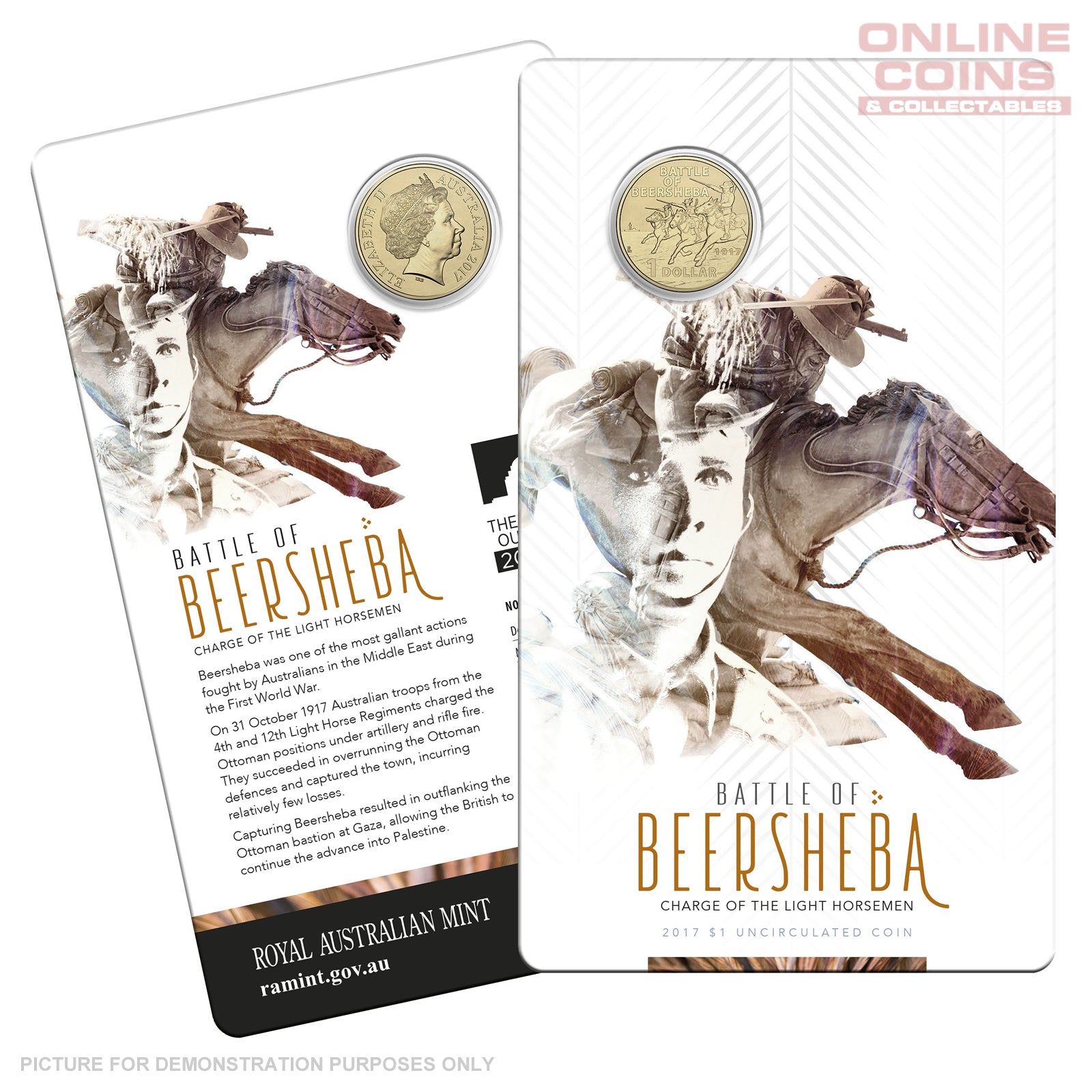 2017 $1 Uncirculated Carded Coin - Battle of Beersheba